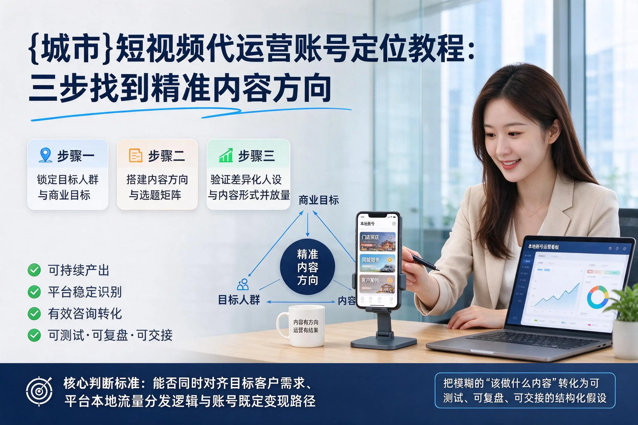 焦作短视频代运营账号定位教程：三步找到精准内容方向