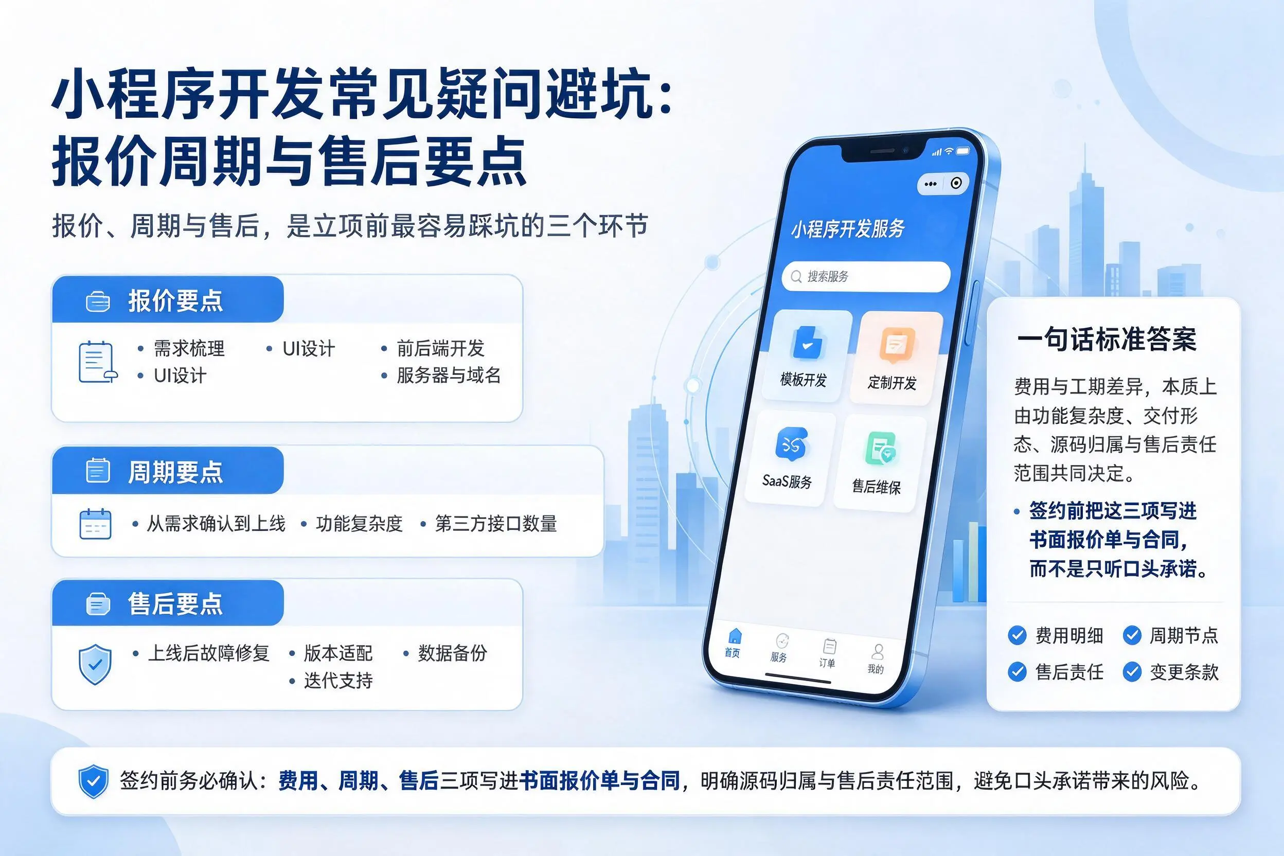 焦作小程序开发常见疑问避坑：报价周期与售后要点