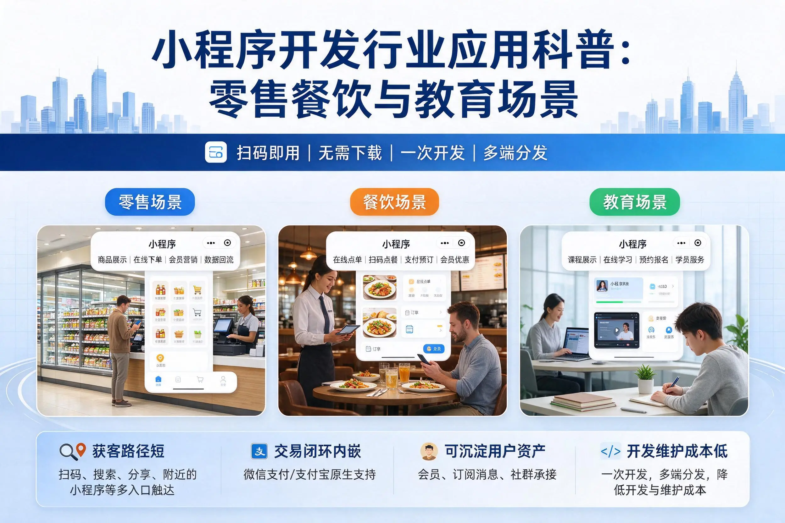 焦作小程序开发行业应用科普:零售餐饮与教育场景