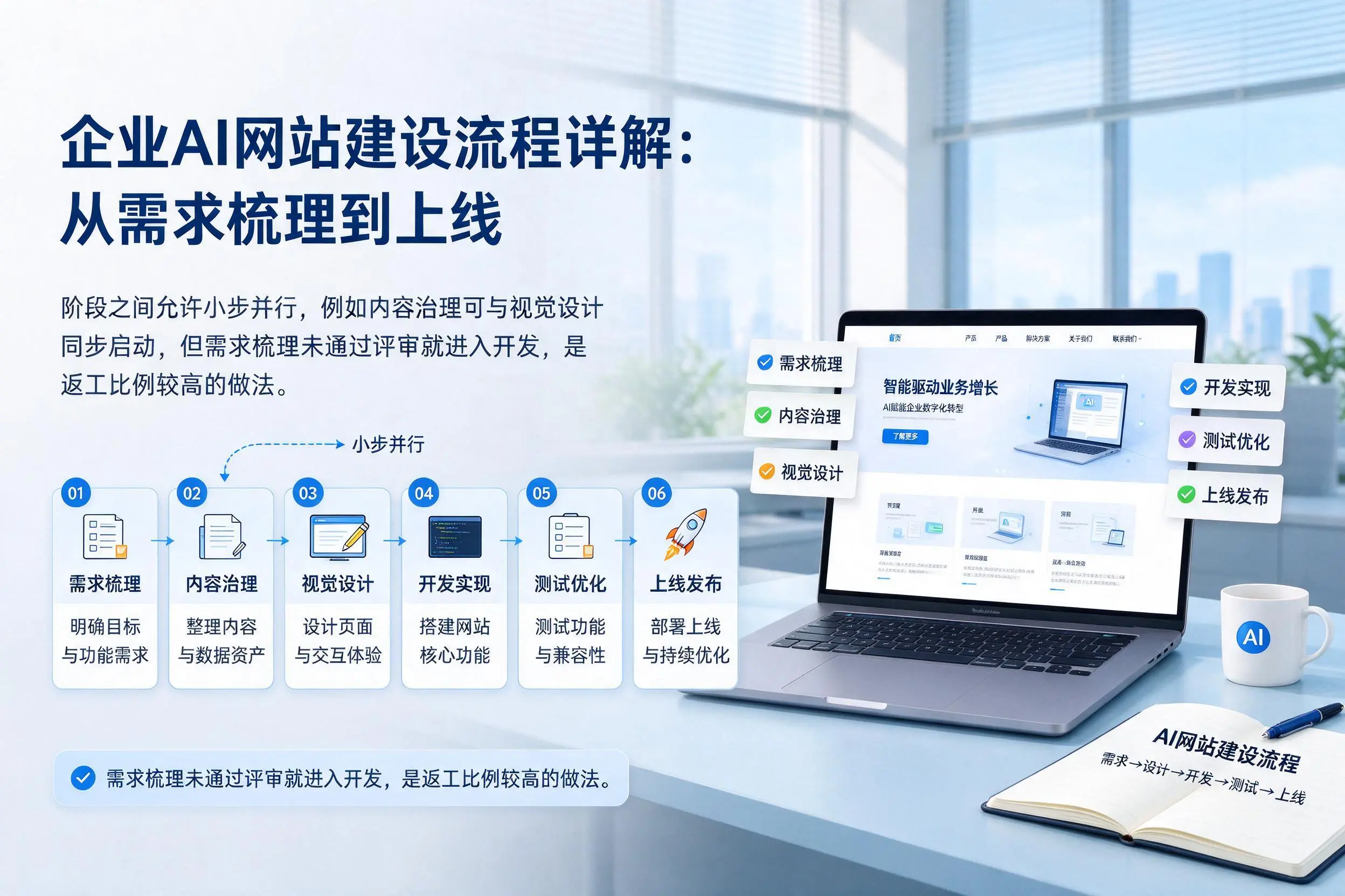 焦作企业AI网站建设流程详解:从需求梳理到上线