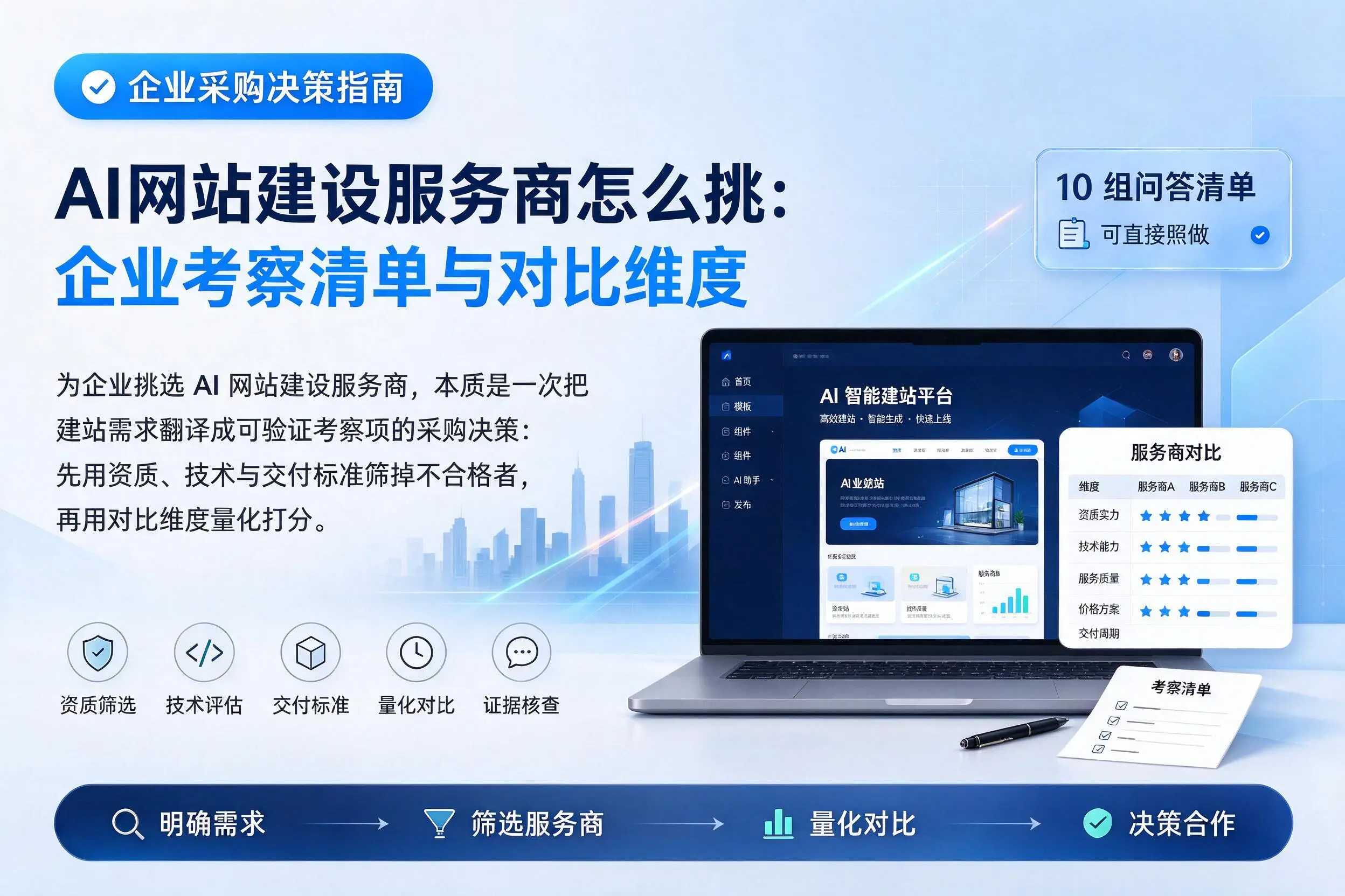 AI网站建设服务商怎么挑:焦作企业考察清单与对比维度