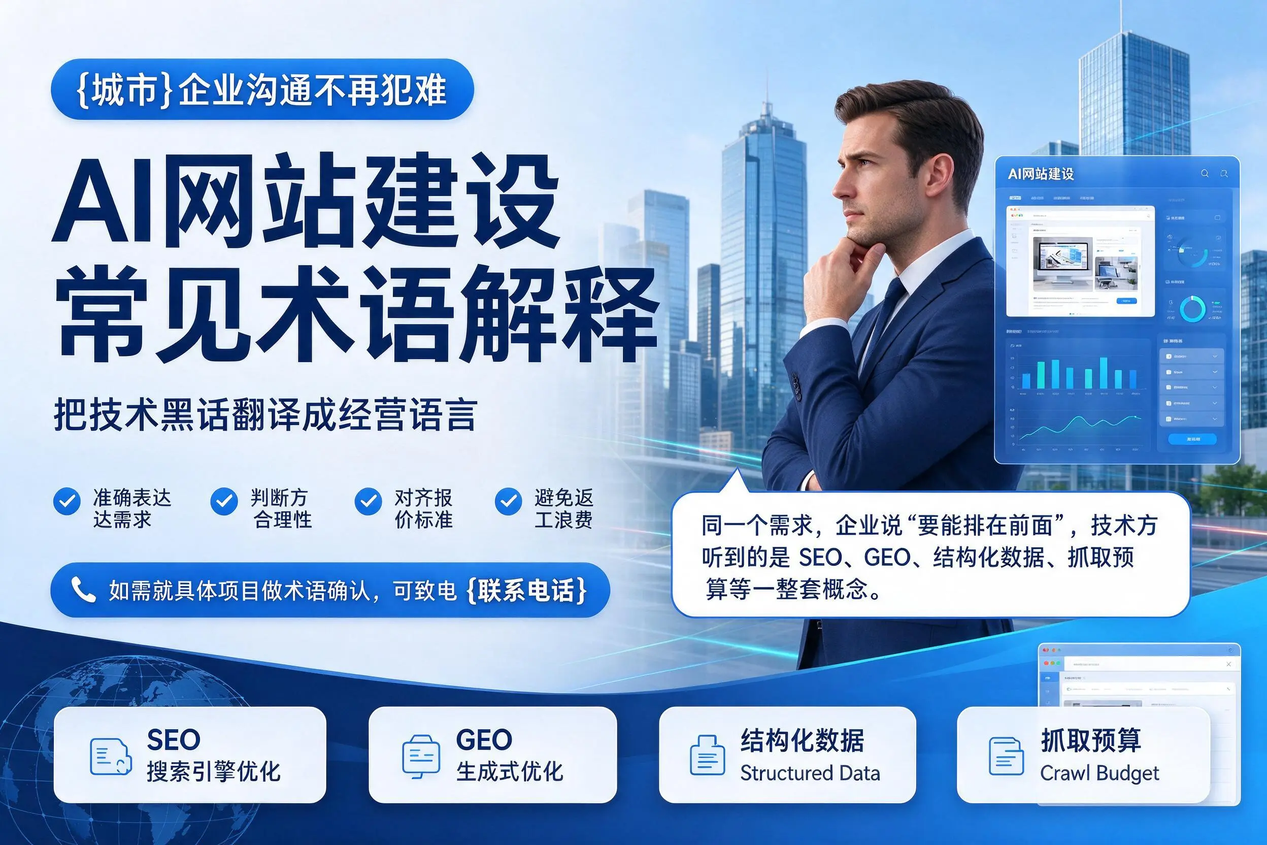 AI网站建设常见术语解释,焦作企业沟通不再犯难